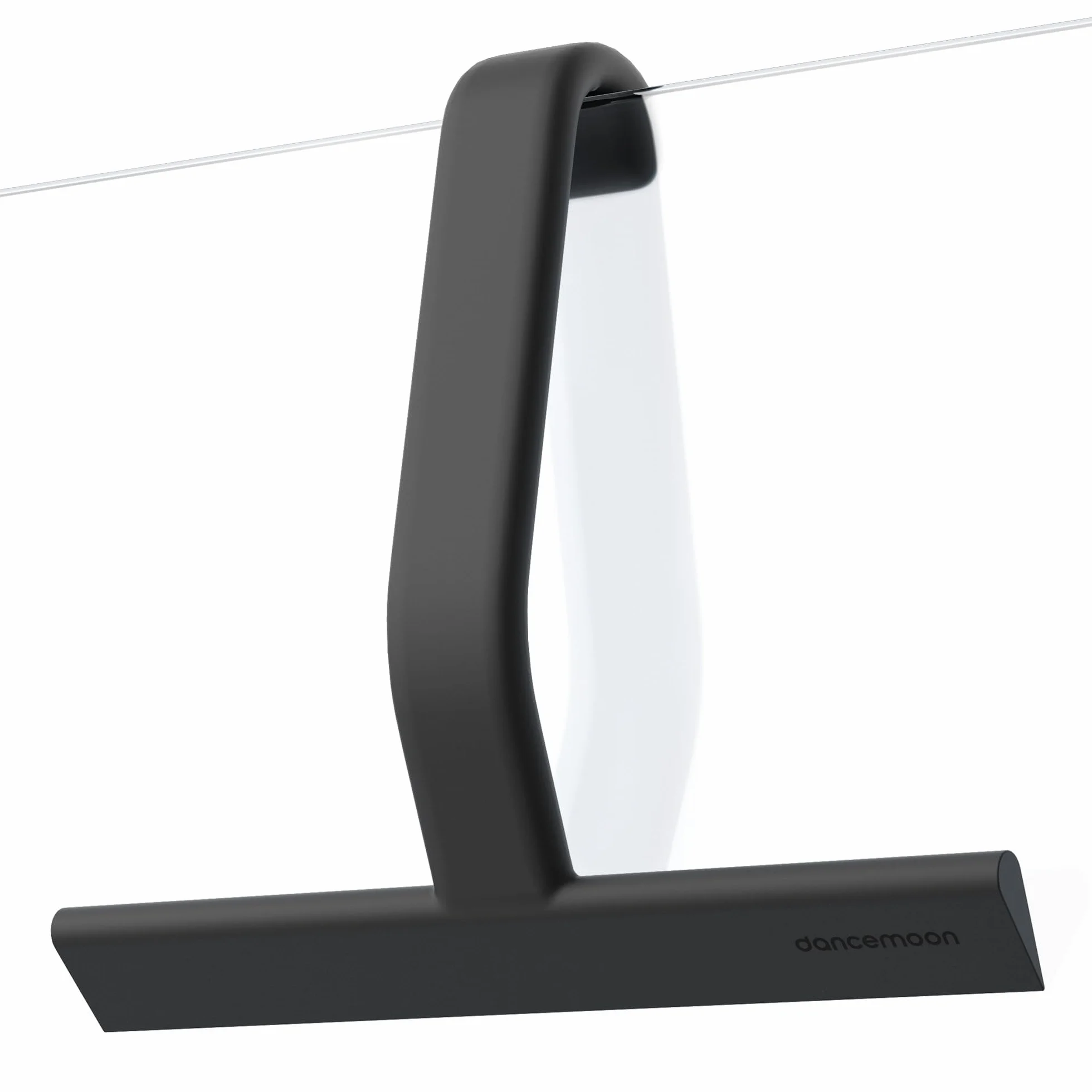 dancemoon JustHang Tergivetro Doccia per Porta in Vetro, Silicone Monoblocco con Gancio Integrato, 25 cm, Nero