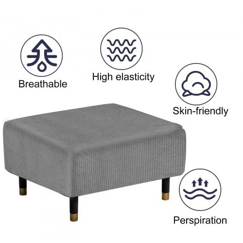 rivestimento per sgabello, quadrato, protezione universale per divani e pouf (80-100 cm)