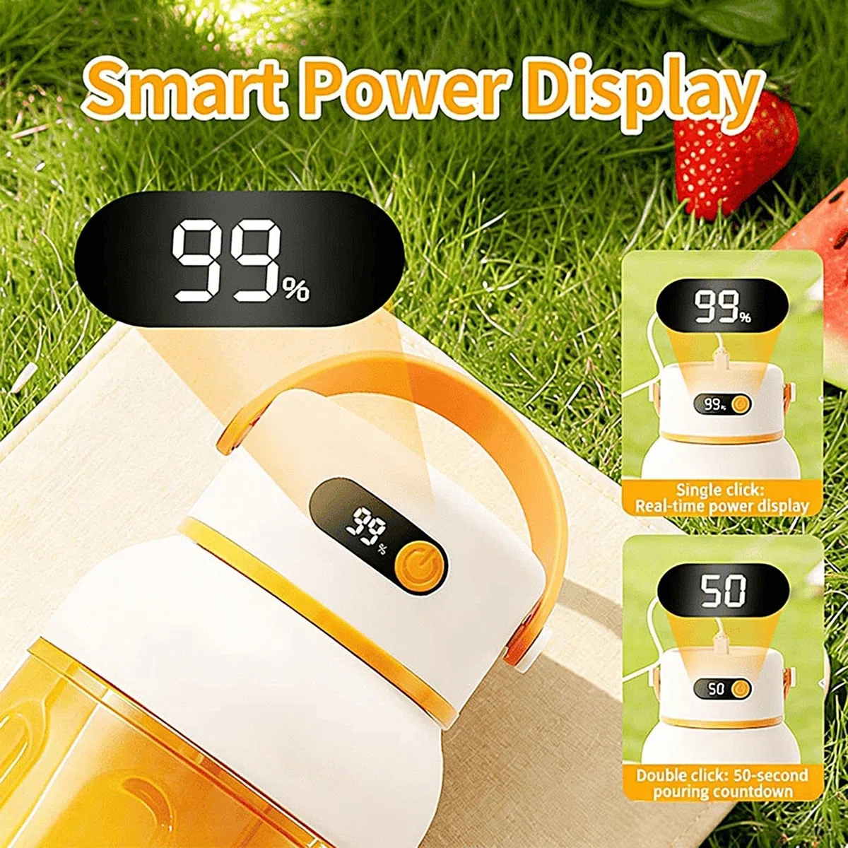 Mini frullatore portatile | 1000 Ml Spremiagrumi Elettrico Ricaricabile USB - Frullatore per Succhi Senza Fili,Adatto per viaggio, casa, cucina, ristorante, appartamento, dormitorio, ufficio e campegg