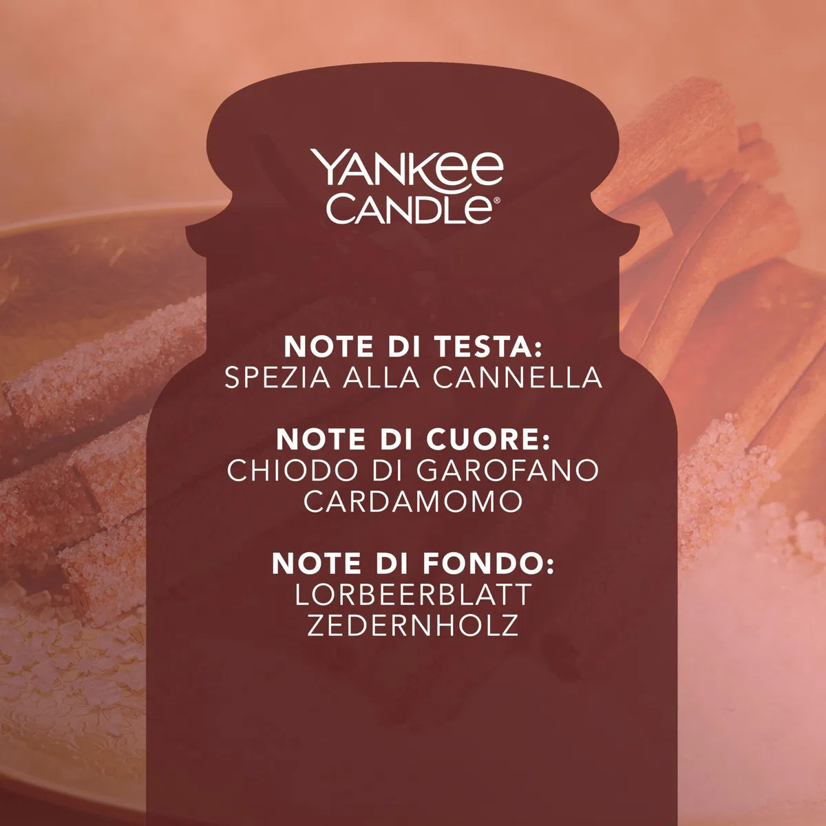 Yankee Candle Candela profumata in giara grande | Cannella Vivace | Durata Fino a 150 Ore
