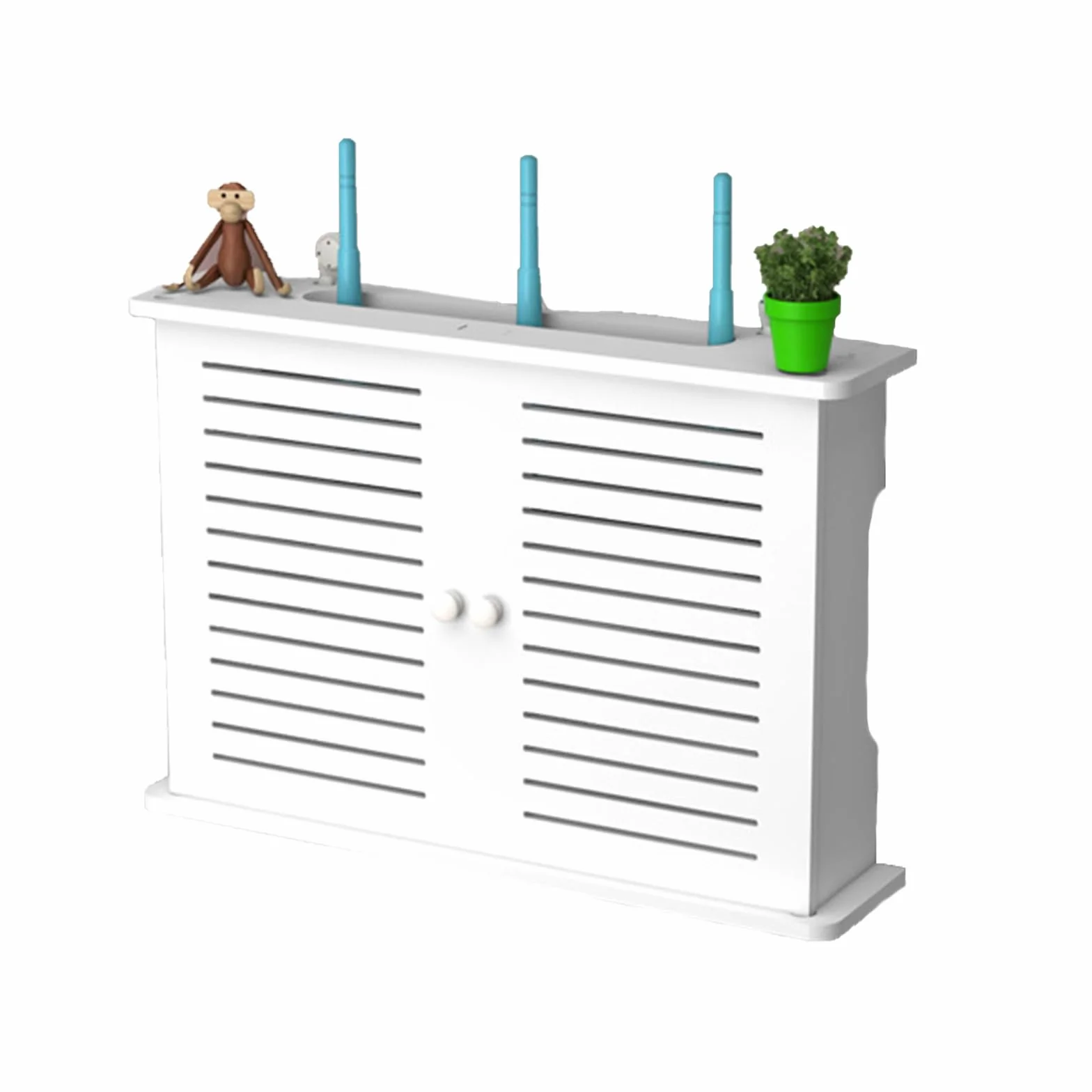 GAESHOW Scatola Portaoggetti per Router WiFi, Scatola Router Wifi Da Parete, Mensola router A Parete, Porta Modem, Organizer per Cavi per la Decorazione Della Casa