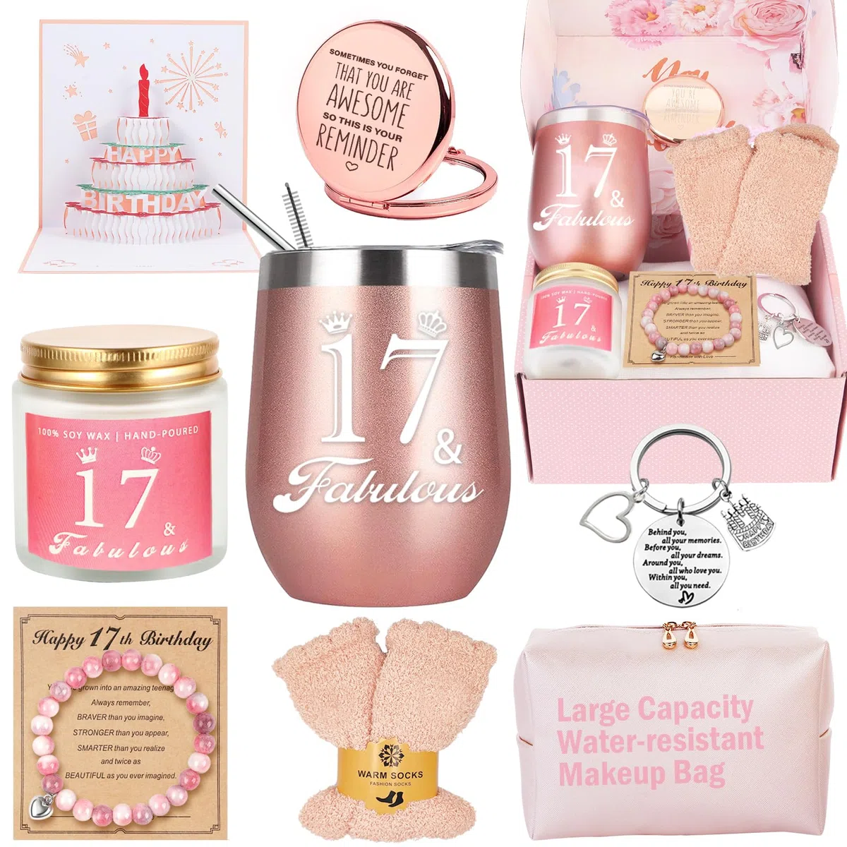 Regali per il 17° compleanno per ragazze, regalo di compleanno per il 17° compleanno, scatola regalo per le migliori amiche, figlia, sorella, fidanzata, collega, migliore amica, compleanno, unico