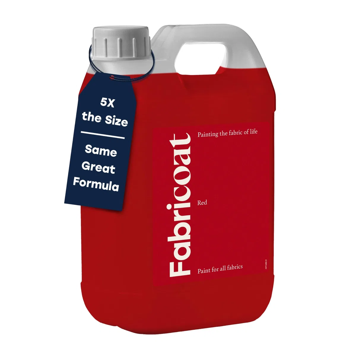 Fabricoat Vernice per tessuti – Rinnova o cambia il colore di qualsiasi tessuto – Si applica direttamente sul tessuto – Trasforma ogni cosa – Divani, paralumi, interni auto (2.5L, Rosso)