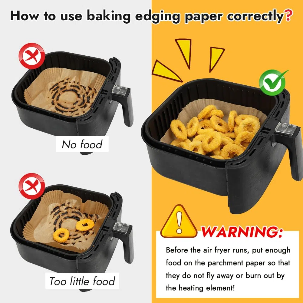 Carta da forno per Moulinex Dual Easy Fry XXL 11L, Accessori per Gidgimo Air Fryer XXL 10L (6L + 4L), Carta per doppia frittoia a aria 6,5L/4,5L