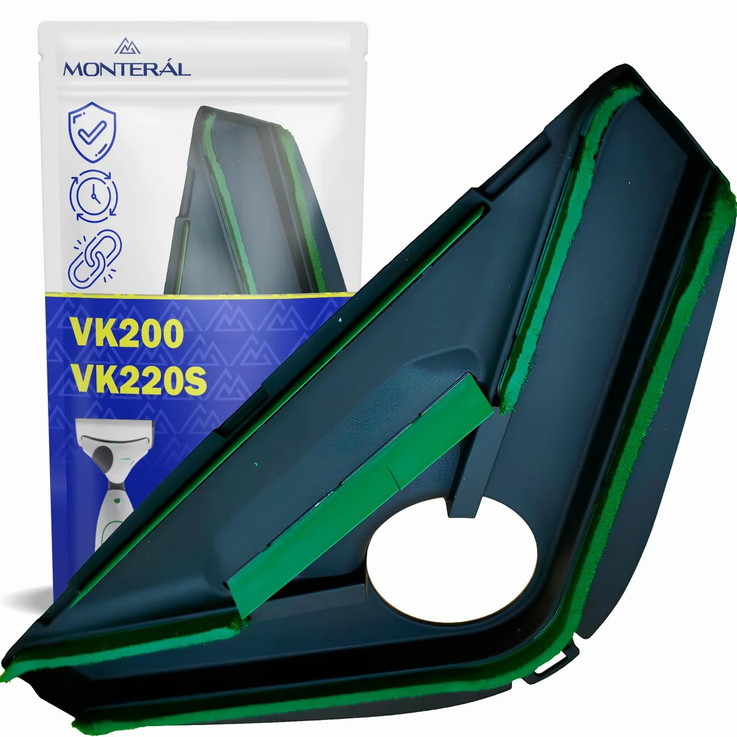 MONTERAL Sottospazzola con Bordo in Gomma e Setole per Modelli HD60 HD65 per Aspirapolvere con Codice Originale 58072 per Vorwerk Folletto VK200 VK220S - Garanzia di 10 Anni