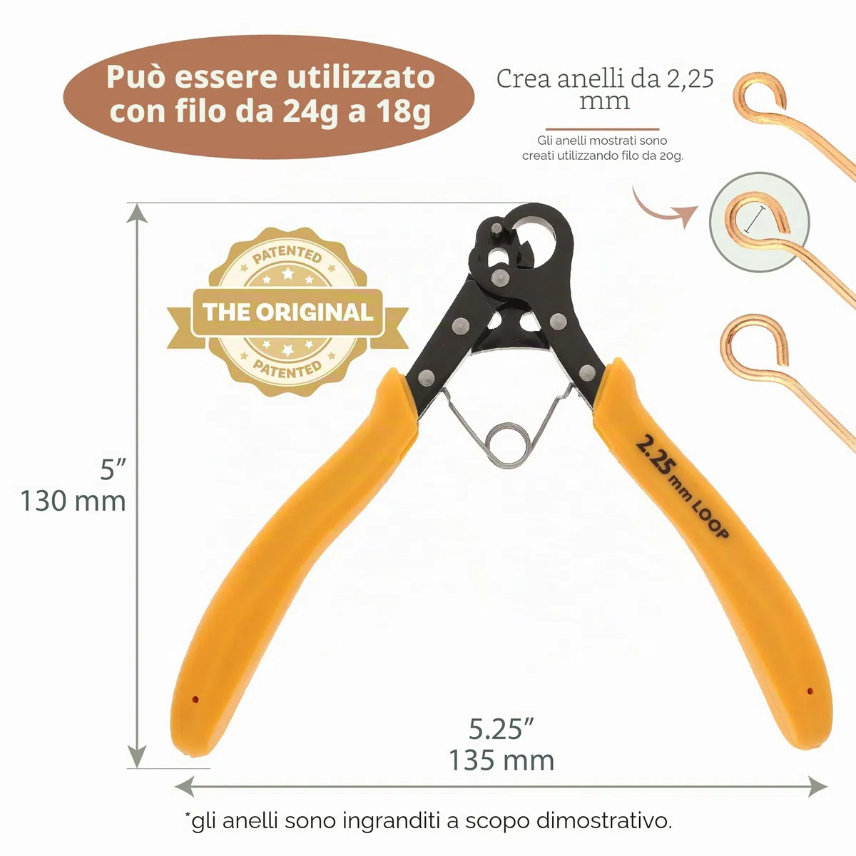 The Beadsmith Original One Step Looper: crea e rifinisci anelli uniformi da 2,25 mm per la creazione di gioielli, utilizzabile con filo da artigianato da 24-18 g (brevettato)
