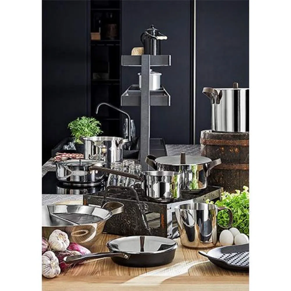 Alessi edo | PU200/24 - Coperchio in Acciaio Inox, Pomolo in Acciaio Inox con Rivestimento in PVD, Marrone