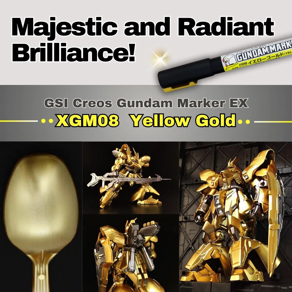 GSI Creos Gundam Marker EX - Set di 3 pennarelli XGMS100 e Sticky Note XGM100, XGM07, XGM08, per modelli in plastica