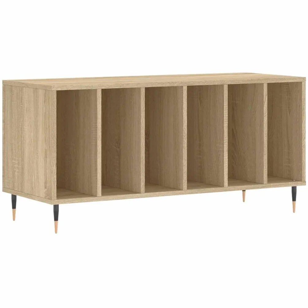 vidaXL Armadio a dischi, supporto giradiscos, credenza da soggiorno moderna in legno di ingegneria Rovere Sonoma