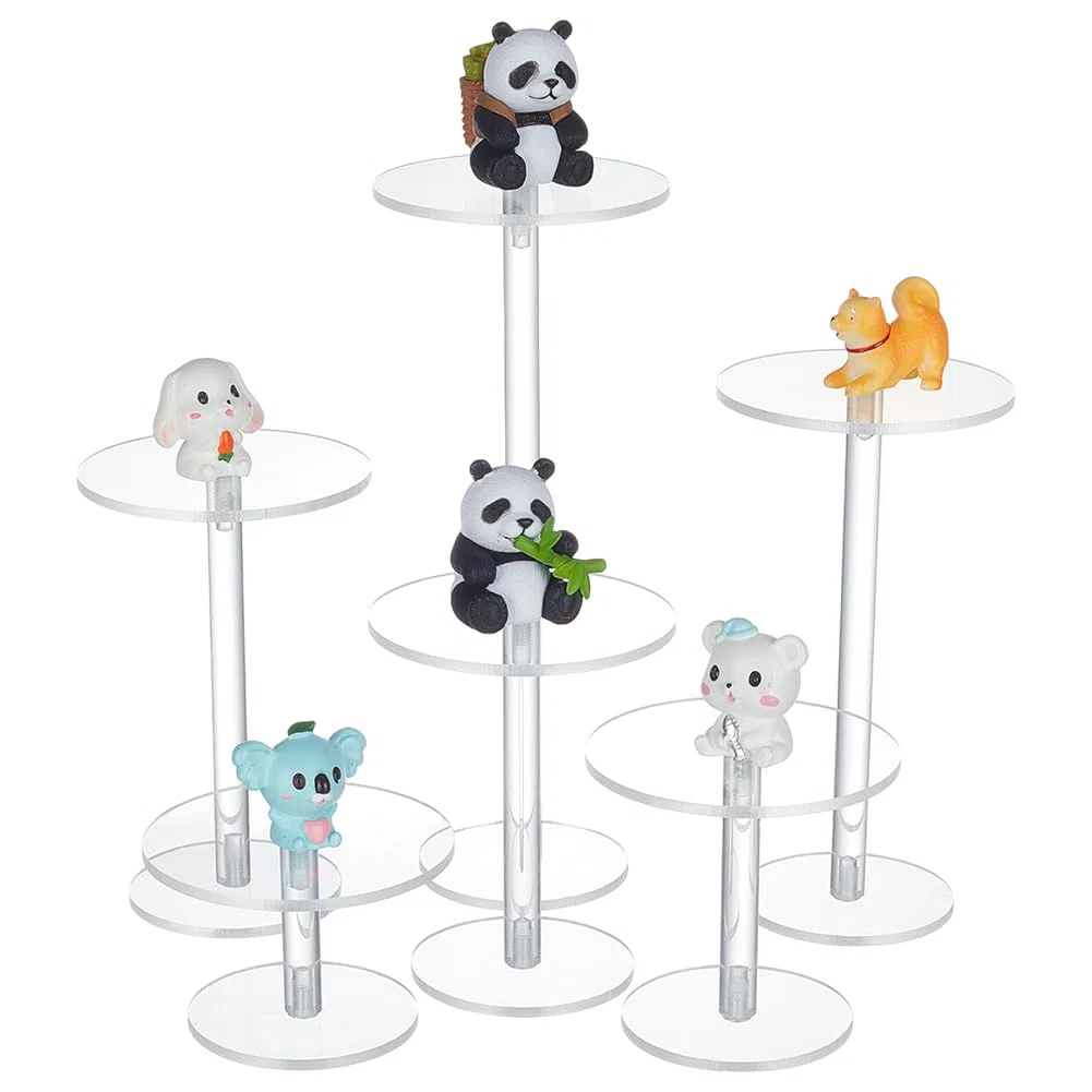 FINGERINSPIRE 6 pezzi Supporto Espositivo In Acrilico per Miniature Volanti 6 misure Supporto Espositivo per Miniature Volanti Da Combattimento Supporto Espositivo per Minifigure In Acrilico