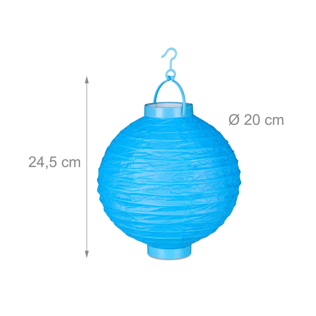 Relaxdays Lanterne LED Colorate, Set 10, a Batteria, per Interni & Esterni, da Appendere, Carta, Ø 20cm, Colorate