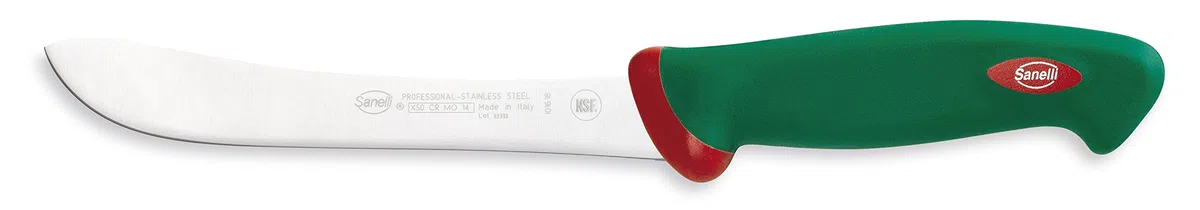Sanelli Premana Professional Coltello macellaio Danese, Acciaio Inossidabile, Verde / Rosso, 31 x 3 x 4.5 cm