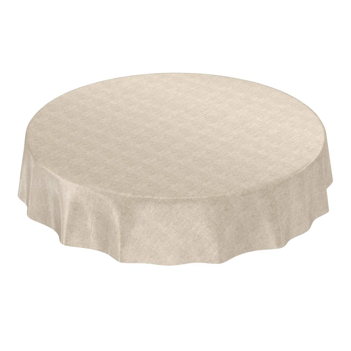 ANRO - Tovaglia cerata, lavabile, effetto lino, ovale, 240 x 140 cm, 140 x 240 cm, colore: beige