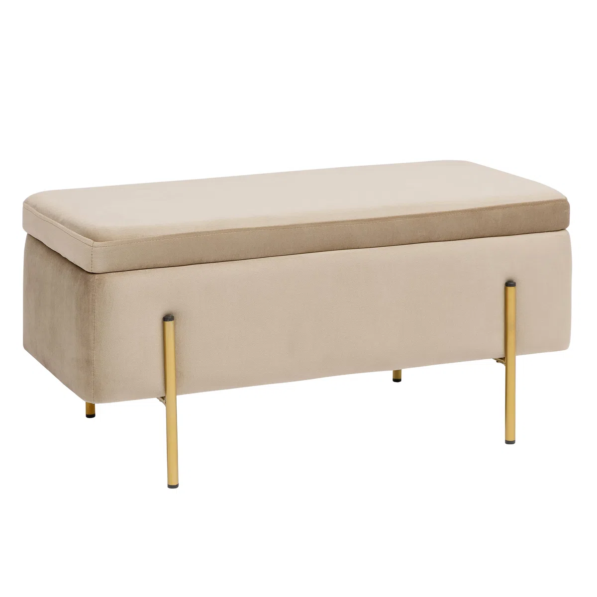 Baroni Home Cassapanca Pieghevole, Panca Contenitore Portaoggetti, Pouf Poggiapiedi Velluto Colore Misure 80X40X40 cm (Tortora)