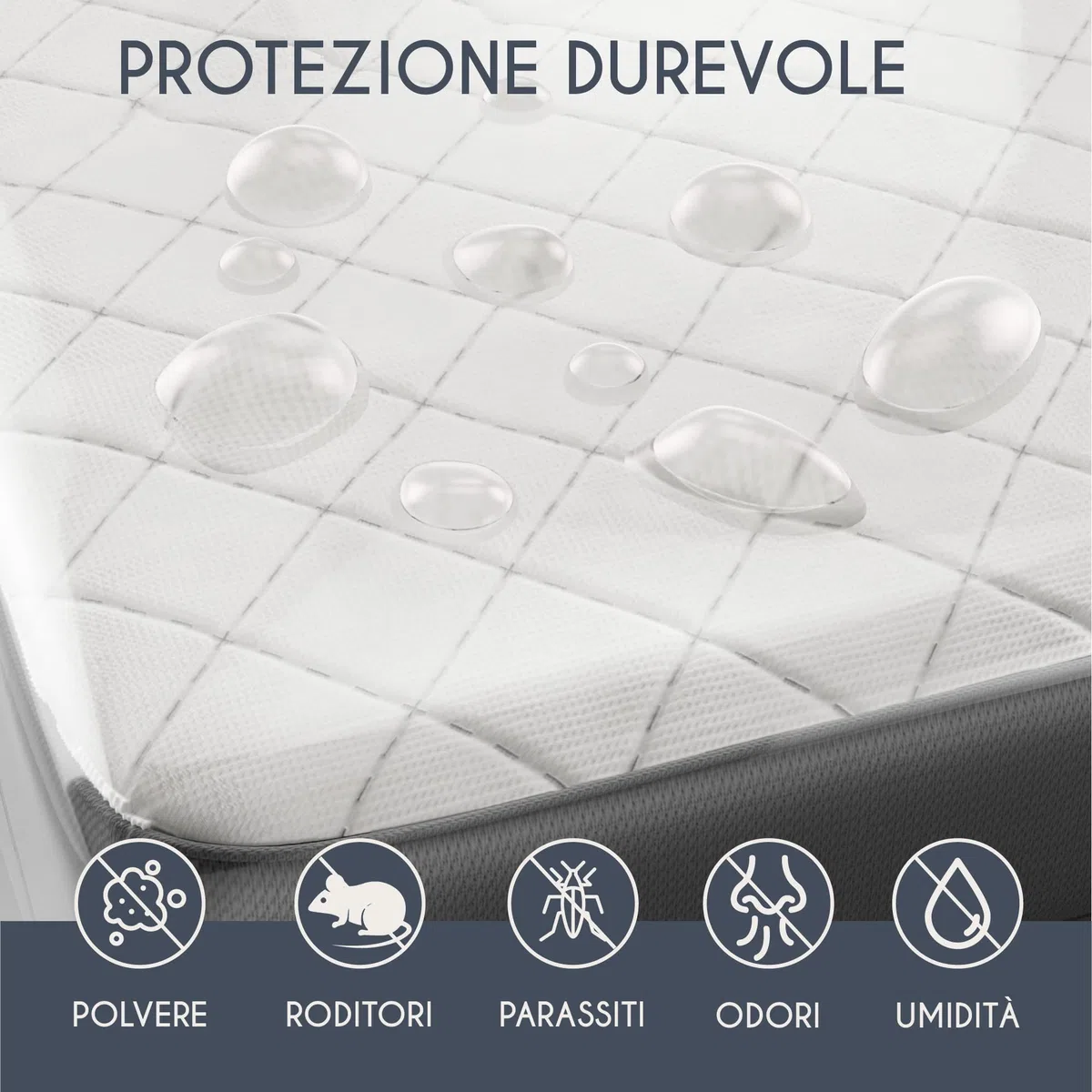 Custodia Materasso Matrimoniale in Plastica - Sacco 180x200 cm (Spessore 30 cm) - Proteggi e Celofan per Coperture - Perfetto per Conservazione, Trasloco - Con Pratica Cerniera
