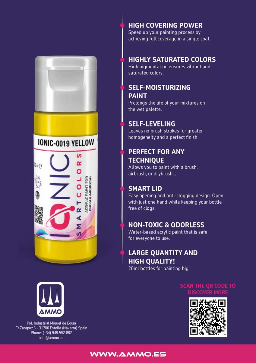 Ammo Ionic Set Scuro | Include tutto il necessario per dipingere il nero senza problemi in vari materiali, acrilico, multicolore, 20 ml