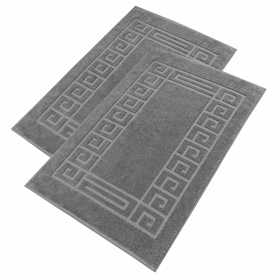 nice homeit – Set 2 Tappeti da Bagno in Spugna - 100% Cotone - Tappetini da Bagno per Doccia di Qualità – Extra Morbidi, Assorbenti e Lavabili in Lavatrice - Made in Italy (Grigio scuro, 50 x 80 cm)