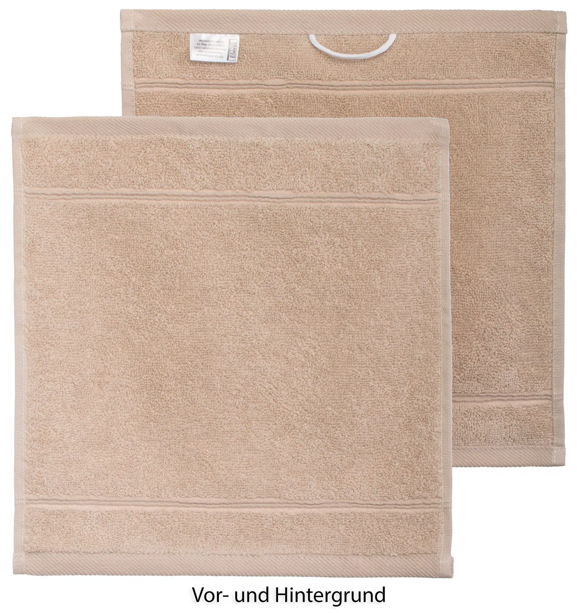 Brandsseller Set di 10 Asciugamani per Sapone 30 x 30 cm Asciugamano in Spugna per Ospiti con Gancio Cotone 470 g/m² Bagno Casa - Sabbia