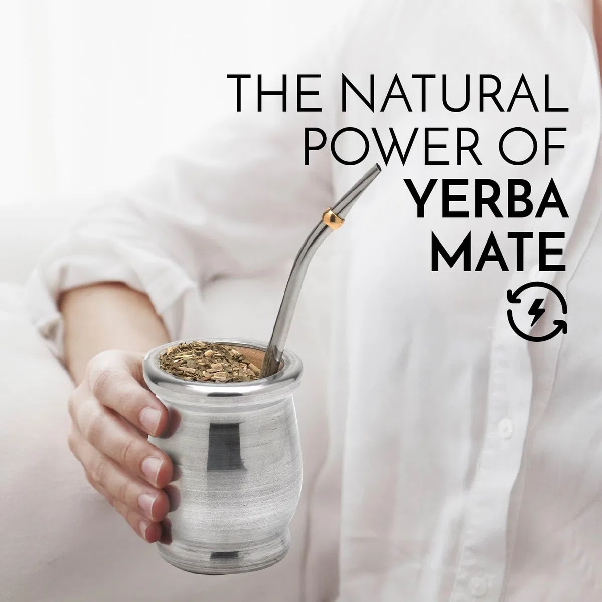 BALIBETOV Mate Argentino Set Legno Yerba Mate - Palo Santo Tradizionale Avvolto in Alluminio (Tazza Mate) con Bombilla (Paglia Yerba Mate) (Alluminio)