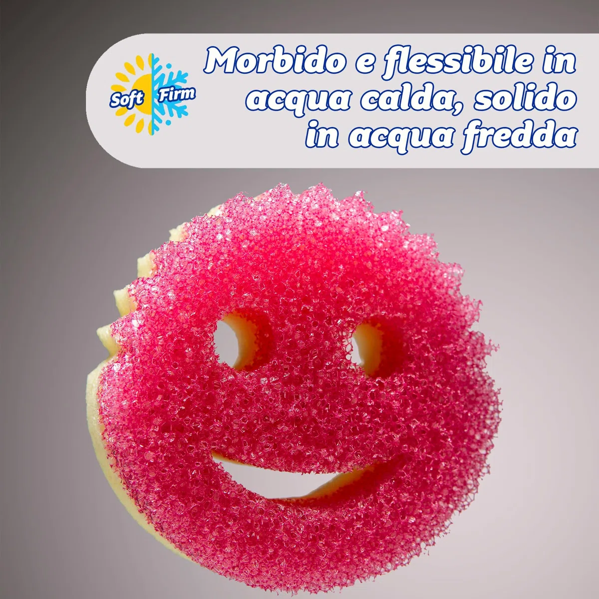 Scrub Daddy Scrub Mommy, Spugna Abrasiva Cucina su Due Lati, Alternativa Prodotti Cucina ai Panni Non Graffiati, Spugna Faccina Sorridente per Lavello, Bagno e Doccia, FlexTexture, Assortita, 4 pz