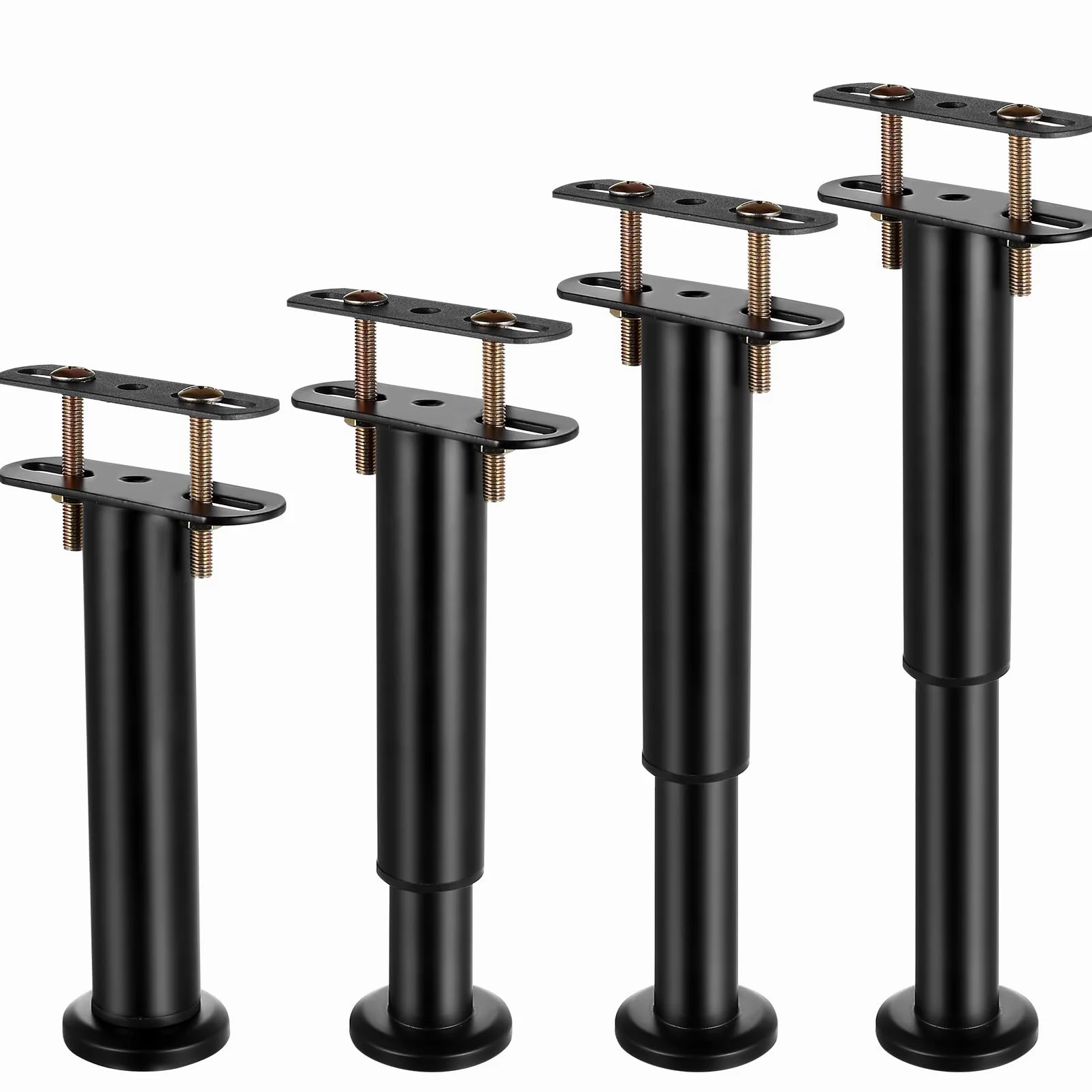 4 Pezzi Piedi Letto, 18-32cm Piedi per Rete a Doghe, Gambe Regolabili per Mobili, Piede per Supporto Regolabile Gambe per Tavolo Mobili Divano Letto Armadio