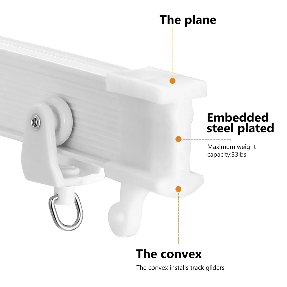 Flessibile Binario Tenda Soffitto Scorrevole, 3 Metri Binario per Tende a Soffitto Curvo Pieghevole per Tende da Doccia Divisorie Camper Finestre Camere da Letto(Bianco)