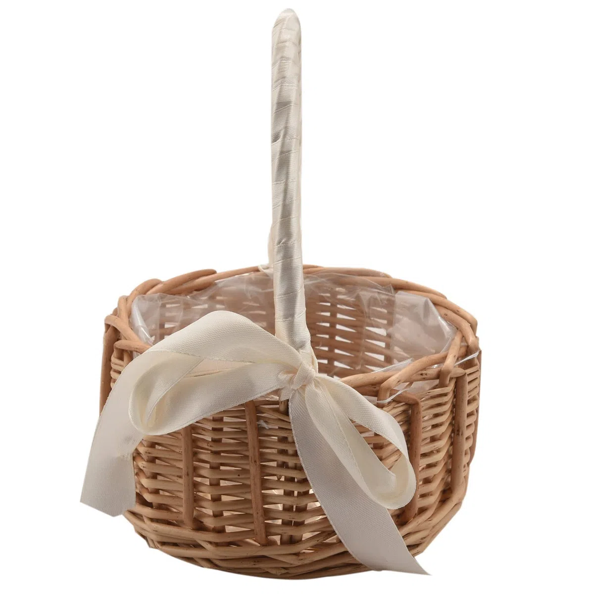 Intrecciati Cesto Portaoggetti in Rattan Fatto a Mano con Fiori