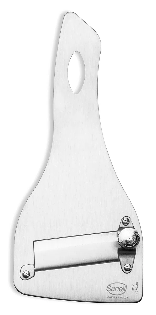 Sanelli, Tagliatartufi SAN-SLICE, Affetta tartufi professionale con regolatore di taglio.Finitura satinata. Lama liscia, Inox