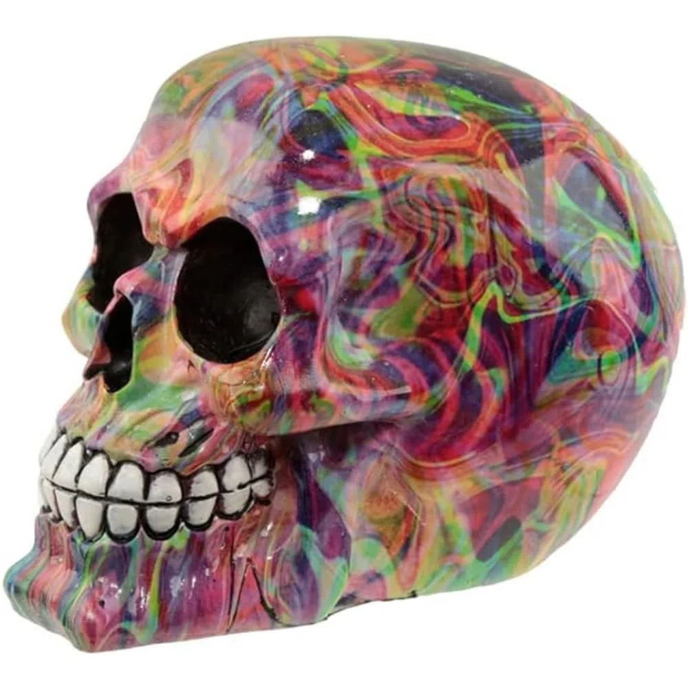 Teschio Decorativo - Effetto Marmo Arcobaleno