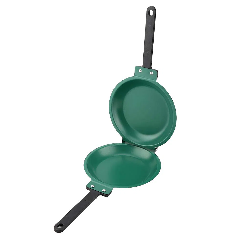 Padella a Doppio Lato, Antiaderente, Pieghevole, per Frittata, Frittelle, Gas, Verde, 19,3 cm, 2 Litri