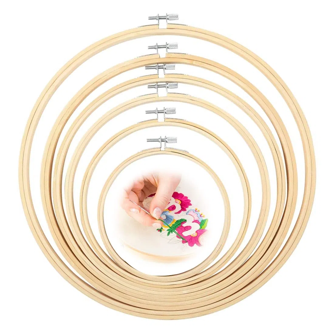 XPEX 6 pcs telaio ricamo,ricamo,cerchio per ricamo,telaio per ricamo,telaio,telaio da ricamo,cerchio ricamo,Senza sbavature, liscio e leggero, adatto per ricamo, ricamo