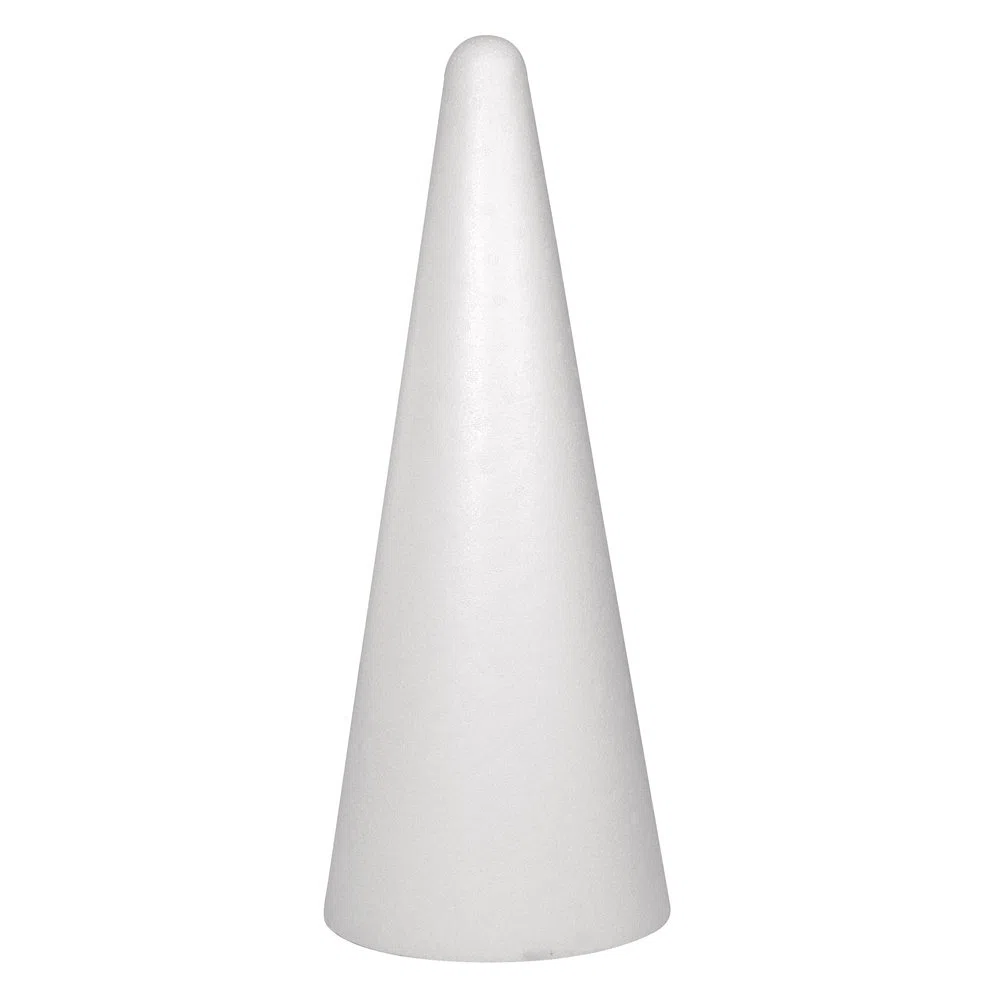 Rayher cono in polistirolo bianco, altezza 50cm, diametro 20cm, per decorazioni e bricolage, 3003800
