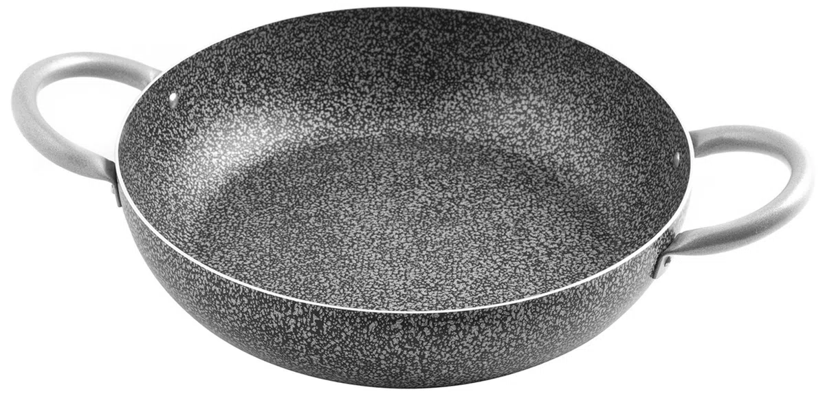 Home Tegame 2 Manici Antiaderente Family Stone Cm30 Pentole Cucina, Alluminio, Nero, 30 cm