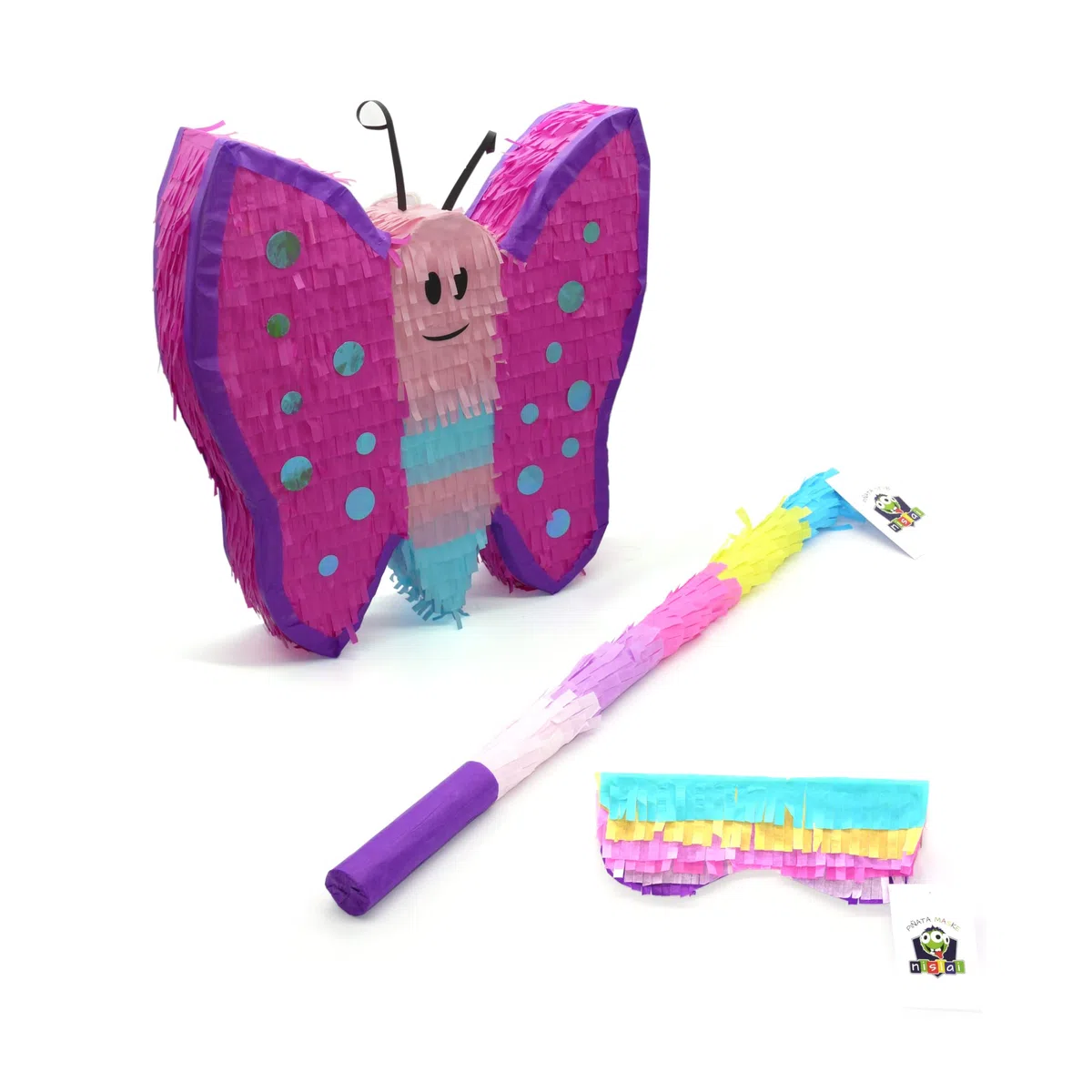 Set di pinata a farfalla, ideale per feste di compleanno, perfetto come regalo di pinata, mini – 30 x 26 x 10 cm