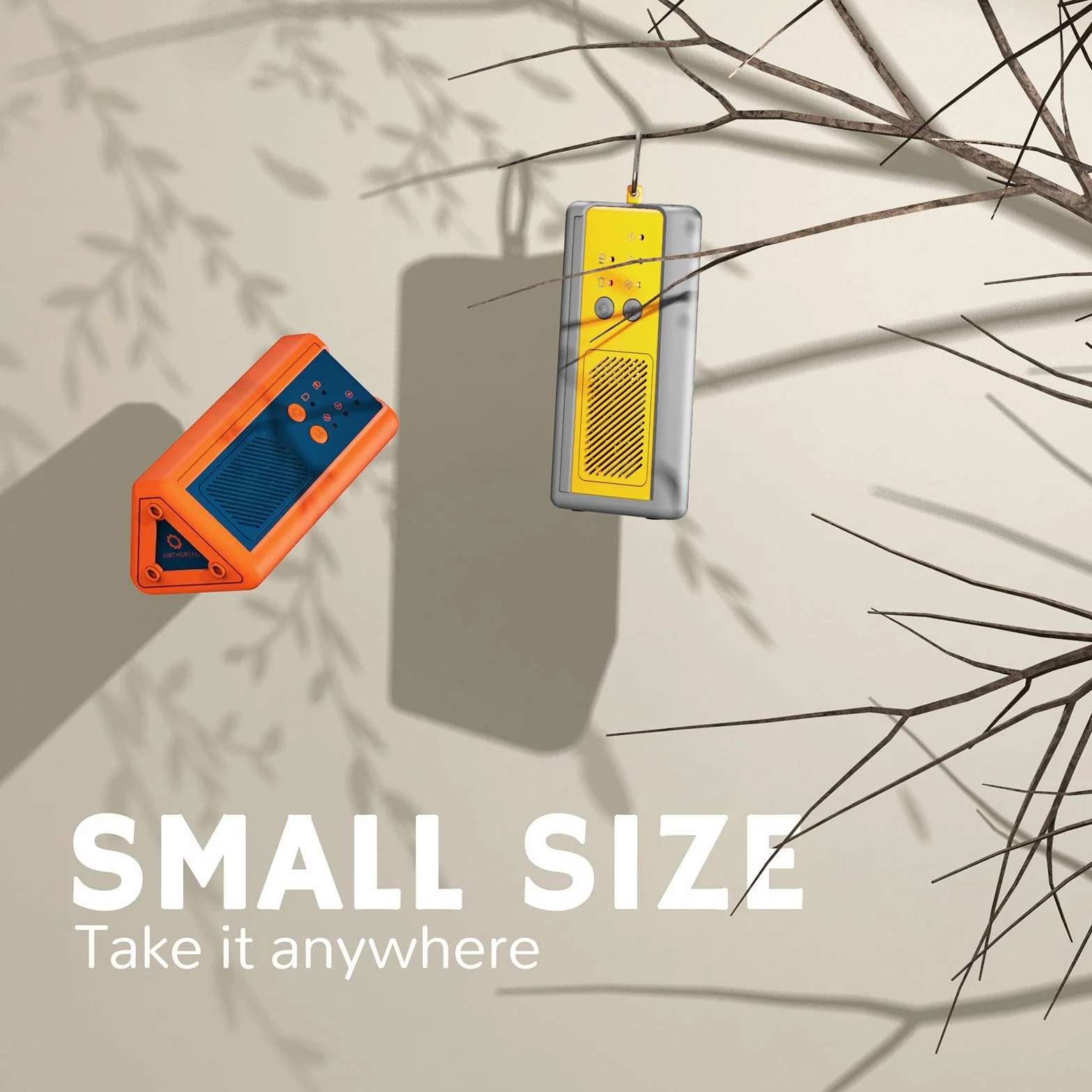 Airthereal PA1K-GO Generatore di Ozono Portatile – Eliminatore di Odori Senza Fili Alimentato a Batteria per Auto, Camera d’Hotel, Ufficio, Bagno e Altri Piccoli Spazi (Giallo/Grigio)