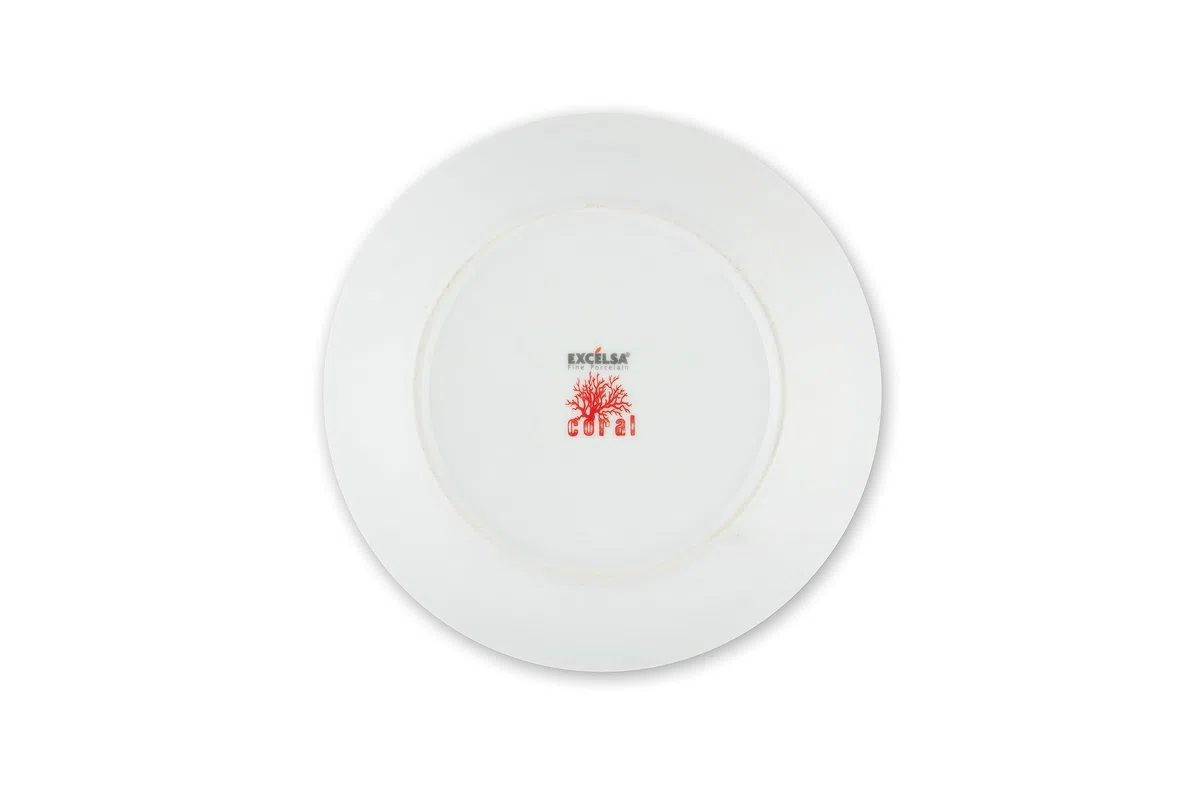 Excelsa Coral Servizio Piatti 18 Pezzi, Porcellana, Rosso