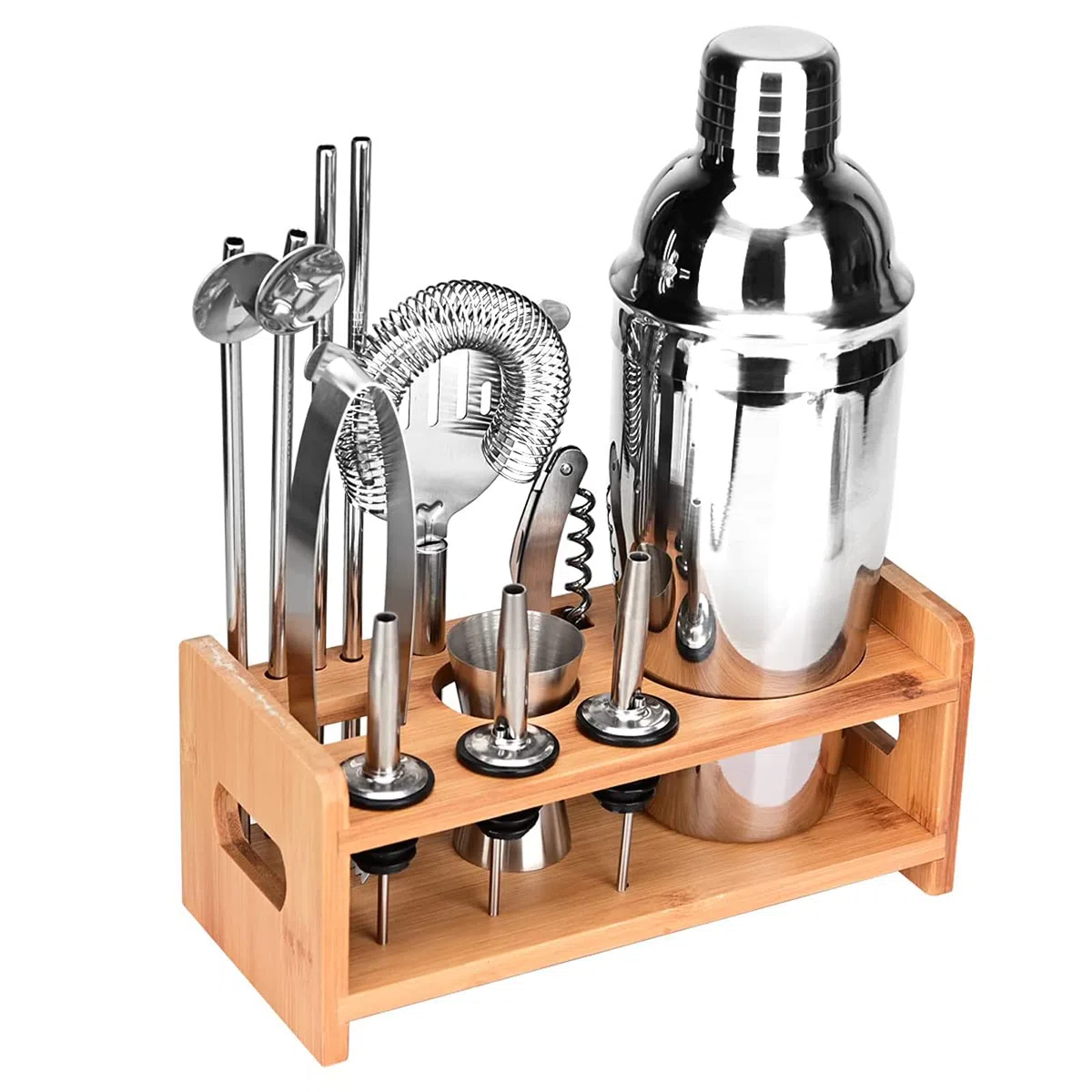 Lychee 12 Pezzi Shaker Cocktail Set Professionale,Premium Set di Accessori da Cocktails in Acciaio Inox,Kit da Barman,Perfetto per Party con Amici (750ML)