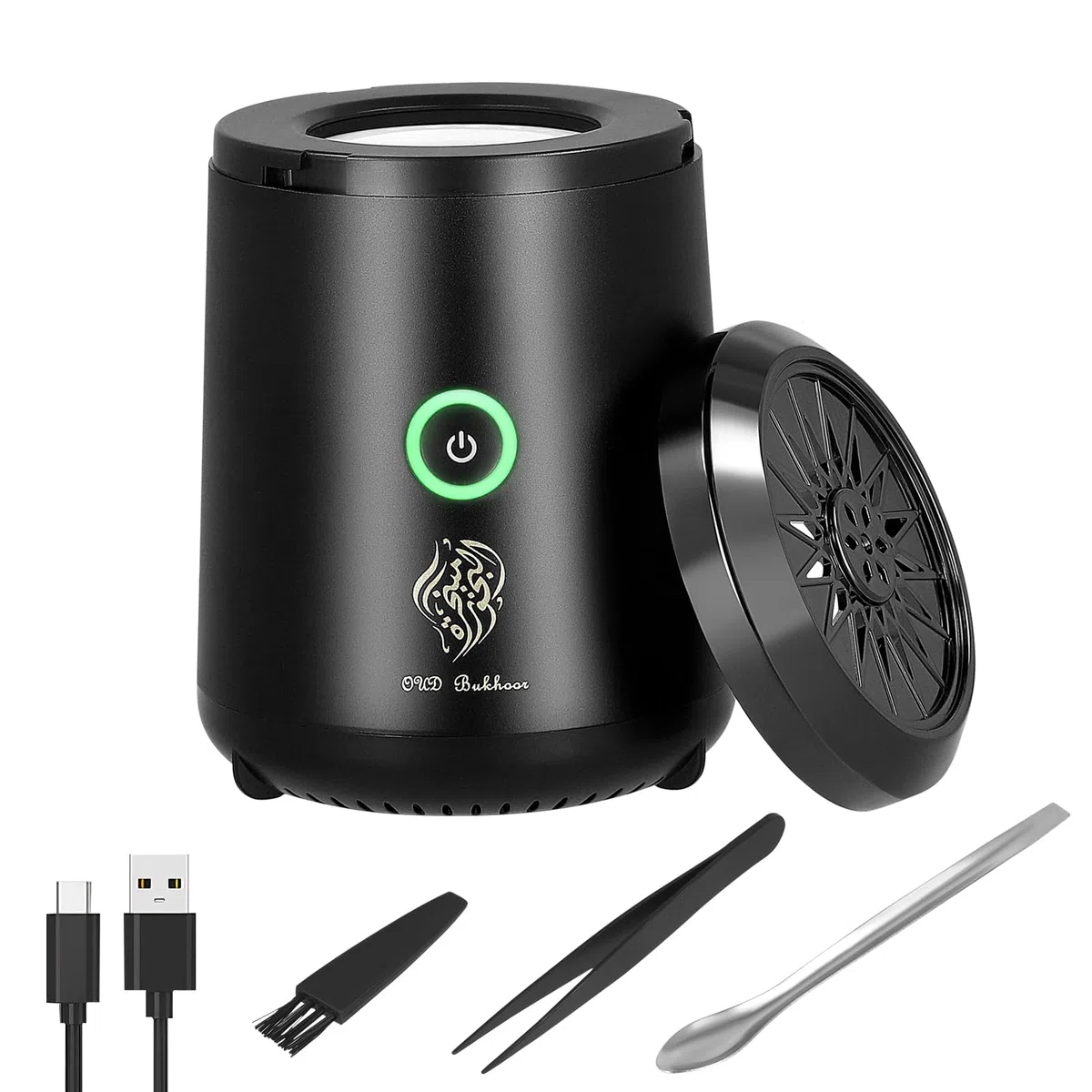Bakhoor Burner - Bruciatore di incenso, elettrico, mini bruciatore di incenso musulmano, portatile, in resina, per viaggi, ufficio, casa, yoga, spa, aromaterapia