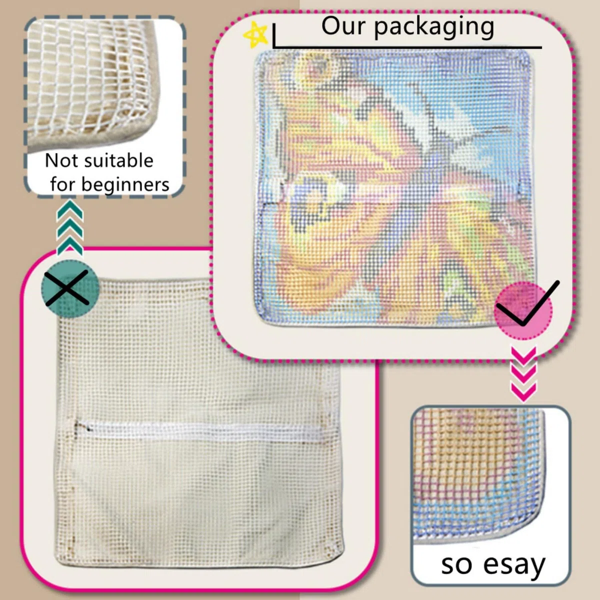 ZUHK Kit fai da te con gancio a scatto, 3D, con gancio per ricamo, punto croce, per divano, con gancio a scatto, adatto per bambini e adulti, 43 x 43 cm (fiore V)