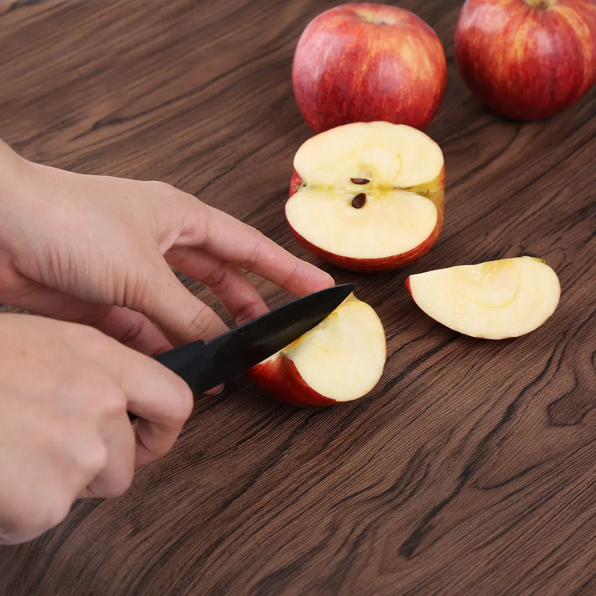 Ballery Set Coltelli da Cucina, Coltelli Ceramica Cucina Professionale Chef Coltello da Cucina, Coltelli Ceramica con Guaina Protettiva, Nera Set di 5