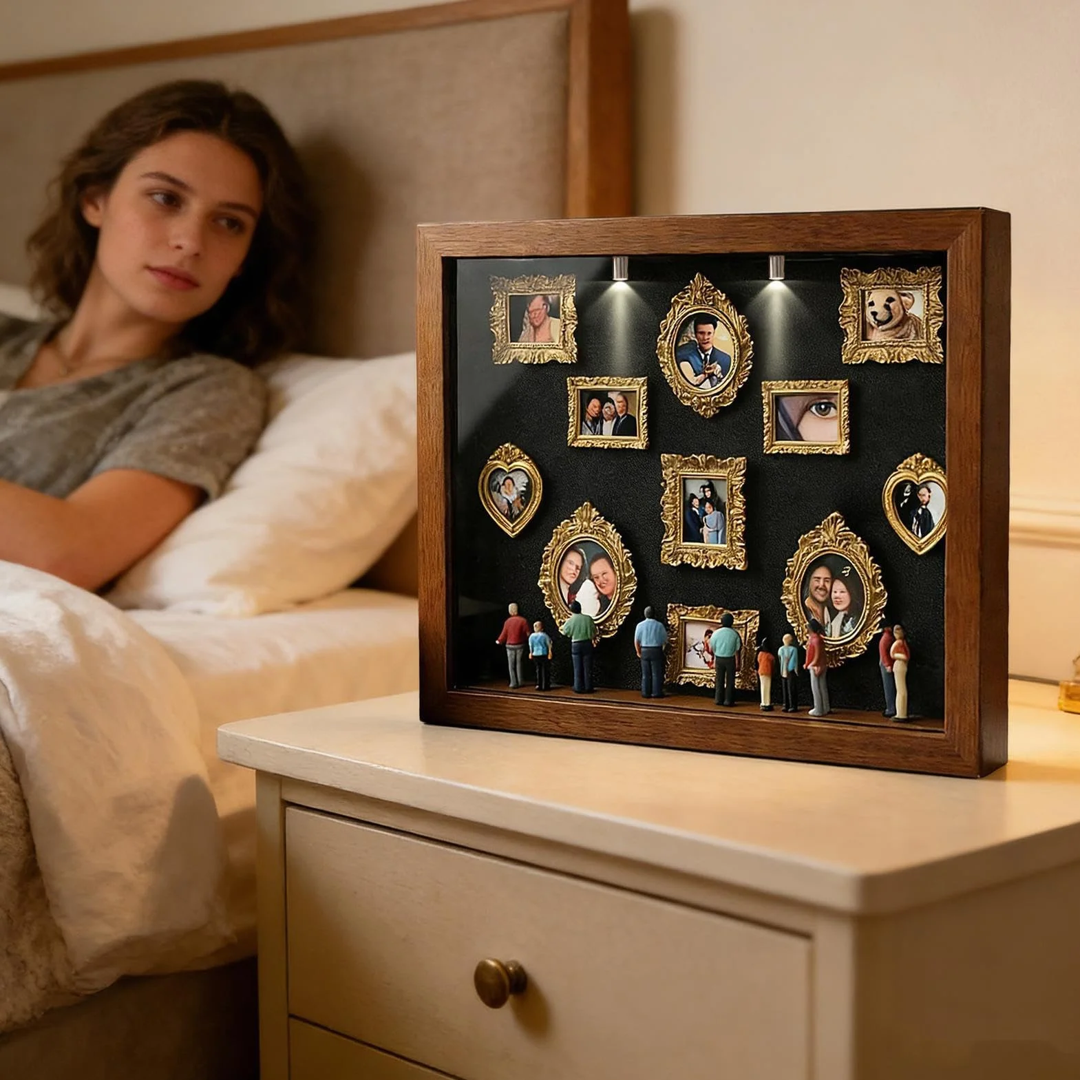 Mini scatola fai da te con sagomas museale, kit creativo per esporre i ricordi con mini cornici e figurine, regalo personalizzato per San Valentine, anniversario, compleanno e decorazione della casa