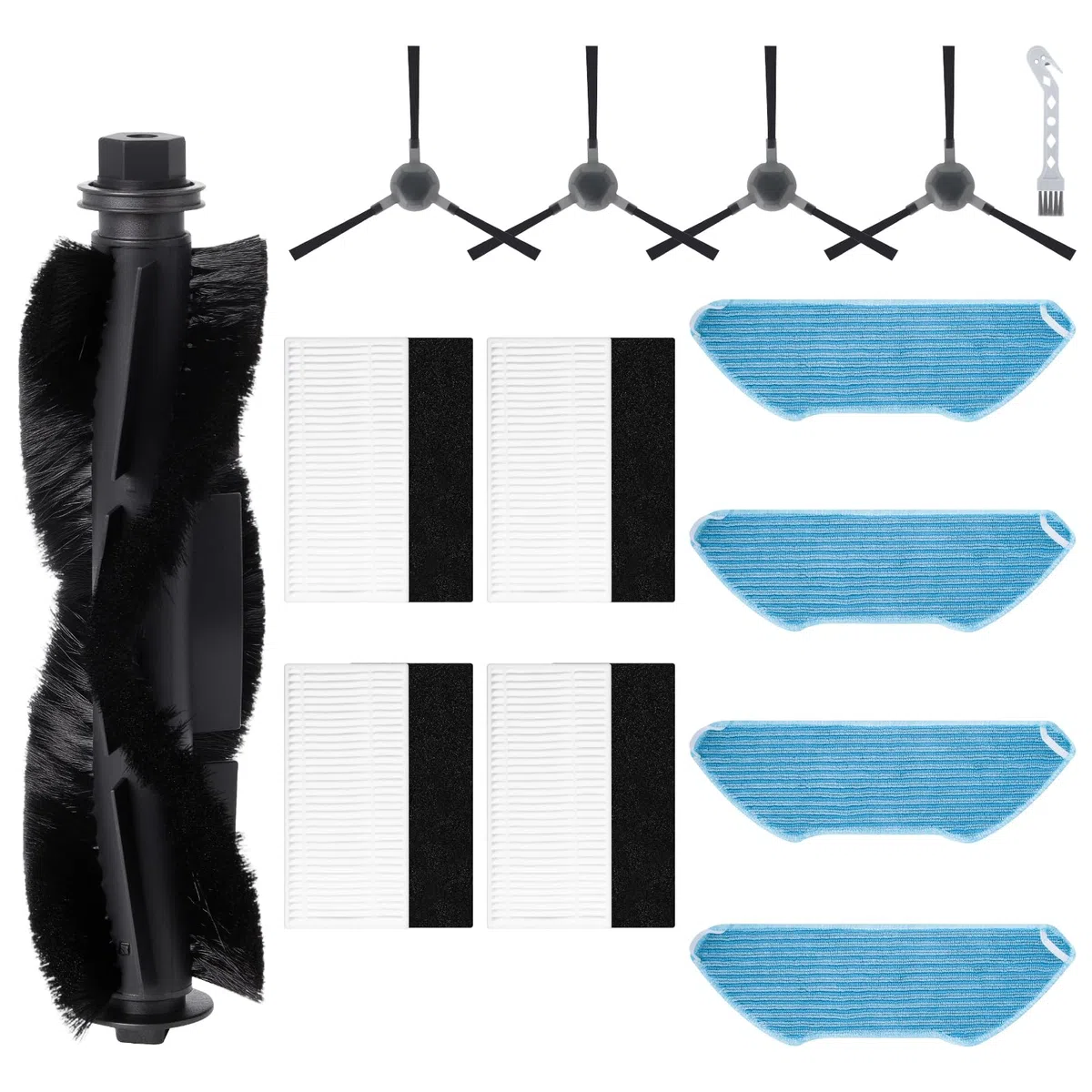 Set di Accessori di Ricambio Lefant M1 Aspirapolvere Robot, 1 Spazzola Principale, 4 filtri, 4 tamponi, 4 spazzole laterali, 1 spazzola per la pulizia