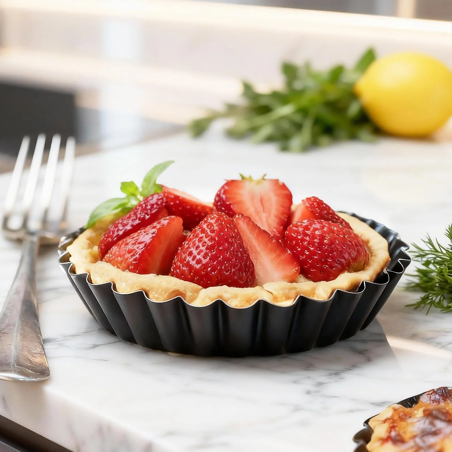 12 Pezzi Stampo Crostata Fondo Amovibile, Teglia per crostate 8cm/3 pollici, Stampi per Crostatine Acciaio al Carbonio, Antiaderenti Forme Per la Cottura di Dolci per Crostatine Pasticci