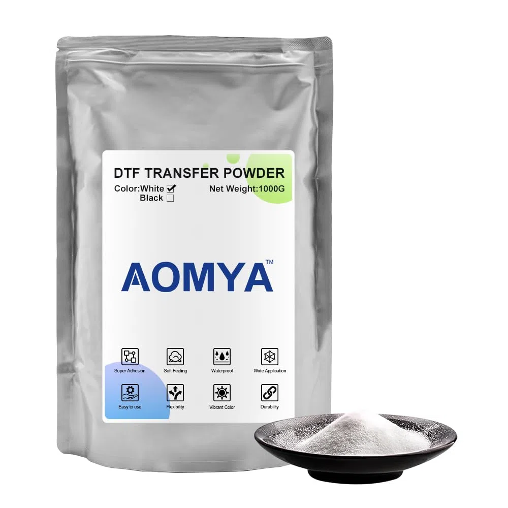 DTF Polvere bianca Digital Transfer Hot Melt Adhesive 1KG 1000g 35.3 oz, DTF PreTreat Transfer Polvere per tessuti Jeans Cotone T-Shirt Indumenti, DTF Hot Melt Adhesive Powder per DTF DTG Printers