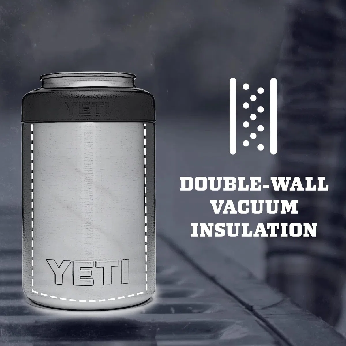 YETI Rambler Colster, isolante per lattine in acciaio inox, blu navy, 330 ml