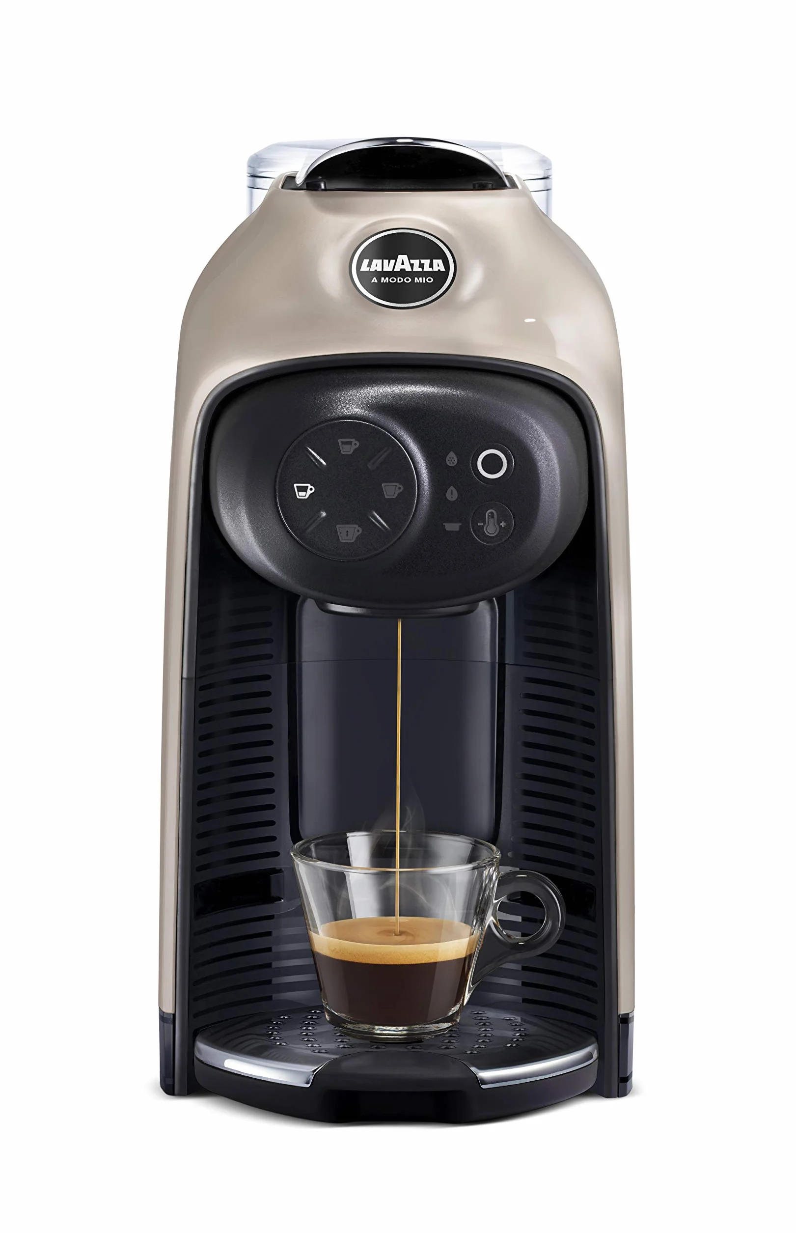 Lavazza A Modo Mio Idola Macchina Caffè, Touch, Greige Coffe, 38 x 14.5 x 28 cm