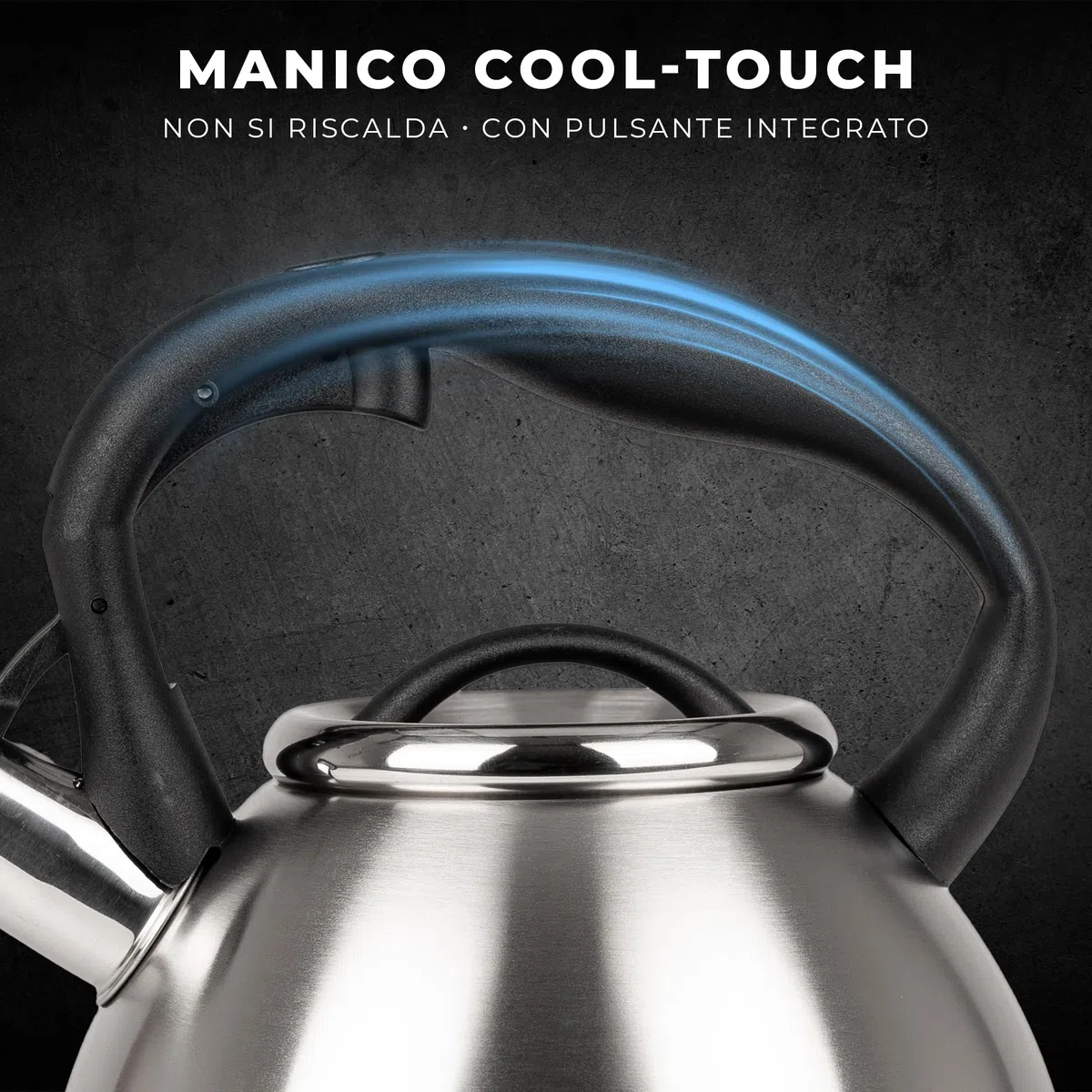 KARL HAUSMANN Bollitore Induzione 1,8L Acciaio Inox con Fischio - Teiera per Piano a Gas, Vetroceramica ed Elettrico - Bollitore Acqua Cucina con Coperchio