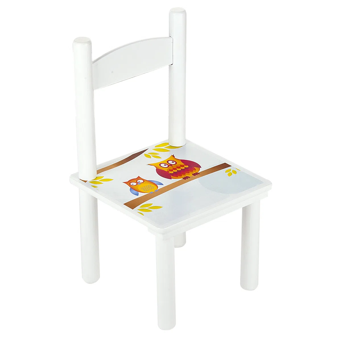 Leomark tavolo e 2 sedie in legno, tavolino set da cameretta per bambini, gioco di gruppo in classe, mobili per bambini, stanza dei bambini mobili alta qualità stabile, tema: GUFI