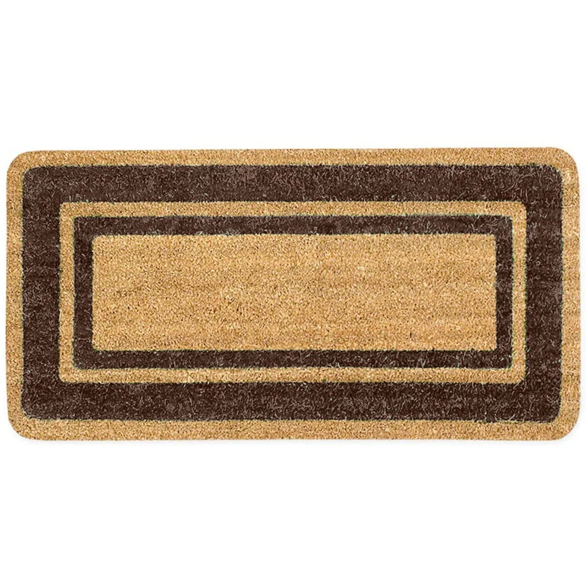 SaRani Zerbino Cocco Tappeto da Ingresso in Fibra Naturale Fondo Antiscivolo di Gomma Naturale, per uso Interno ed Esterno (Marrone, 40x90 cm)