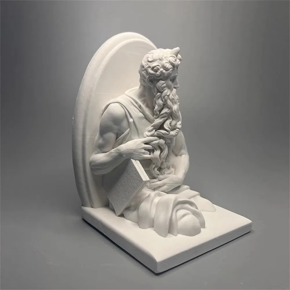 Statua di Mosè Mosè Michelangelo Busto Collezione Testa Figura Gesso Figura Mitologia Scultura per Soggiorno Casa Mensola Decorazione, Moderna Decorazione Domestica Schizzo Pratica Modello artistico